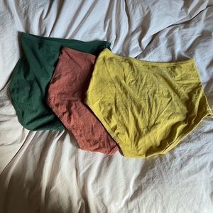 BUNDLE ARQ high-rise undies in medium fern, chartreuse, terracotta